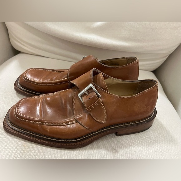 Vintage Brassboot Leather Monk Strap Buckle Loafer Dress Shoe 10.5 Made in Italy - Picture 1 of 4